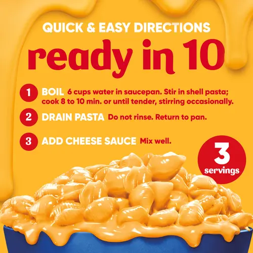 Velveeta Shells and Cheese Original Mac N Cheese Dinner, 12 oz Box, Shelf-Stable thumbnail 4