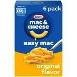 Kraft Easy Mac Original Mac N Cheese Microwavable Dinner, 6 ct Packets, Shelf-Stable