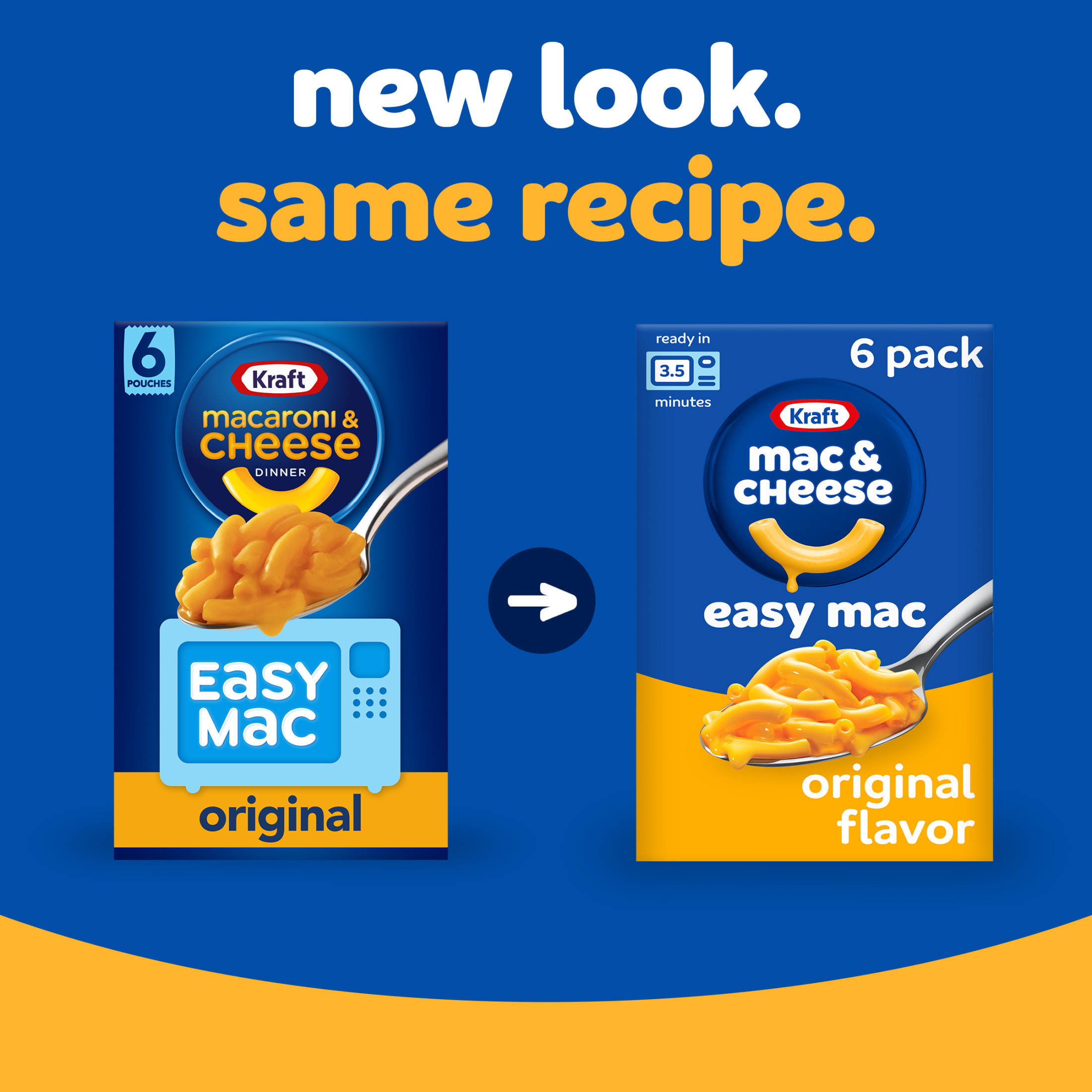 Kraft Easy Mac Original Mac N Cheese Microwavable Dinner, 6 ct Packets, Shelf-Stable thumbnail 2