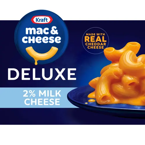 Kraft Deluxe Mac N Cheese Dinner with 2% Milk Cheese, 14 oz Box, Shelf-Stable