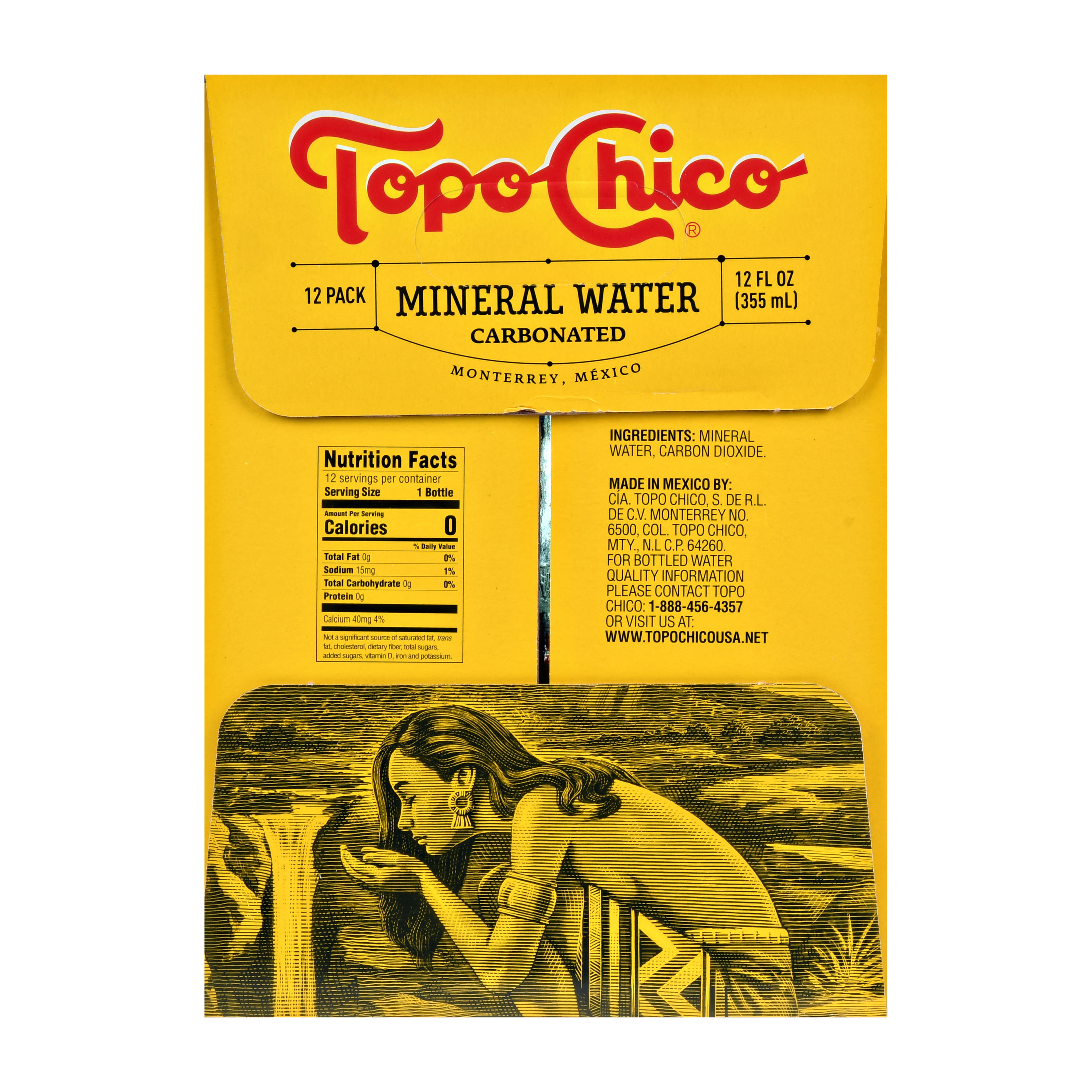 Topo Chico Sparkling Mineral Water Glass Bottles, 12 fl oz, 12 Pack thumbnail 2