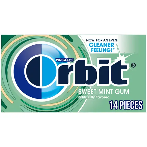 Orbit Gum Sweet Mint Sugar Free Chewing Gum, Single Pack - 14 Pieces