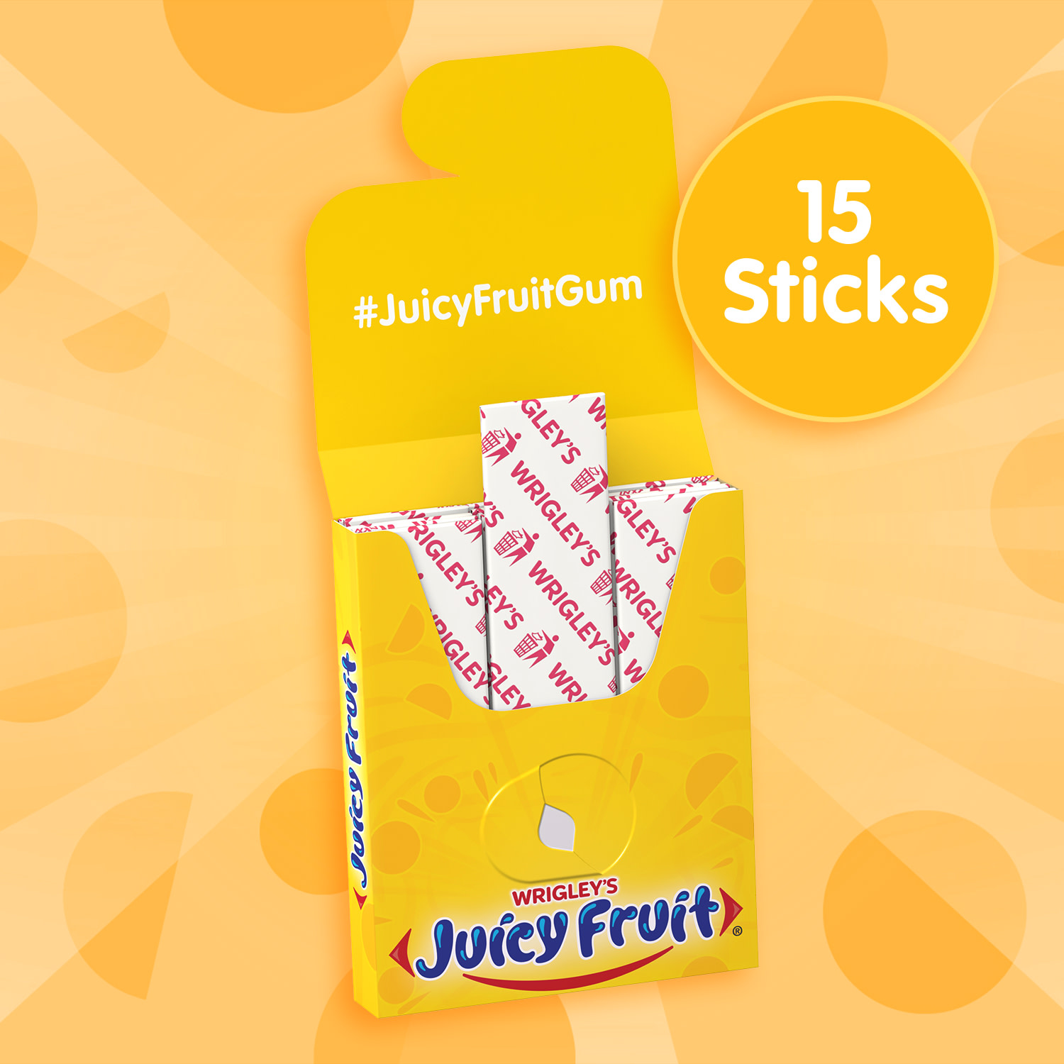 Juicy Fruit Original Bubble Gum, Single Pack - 15 Pieces thumbnail 3