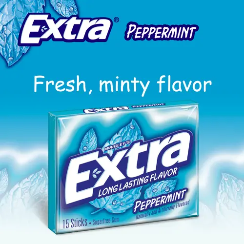 Extra Gum Peppermint Sugar Free Chewing Gum, Single Pack - 15 Stick thumbnail 3