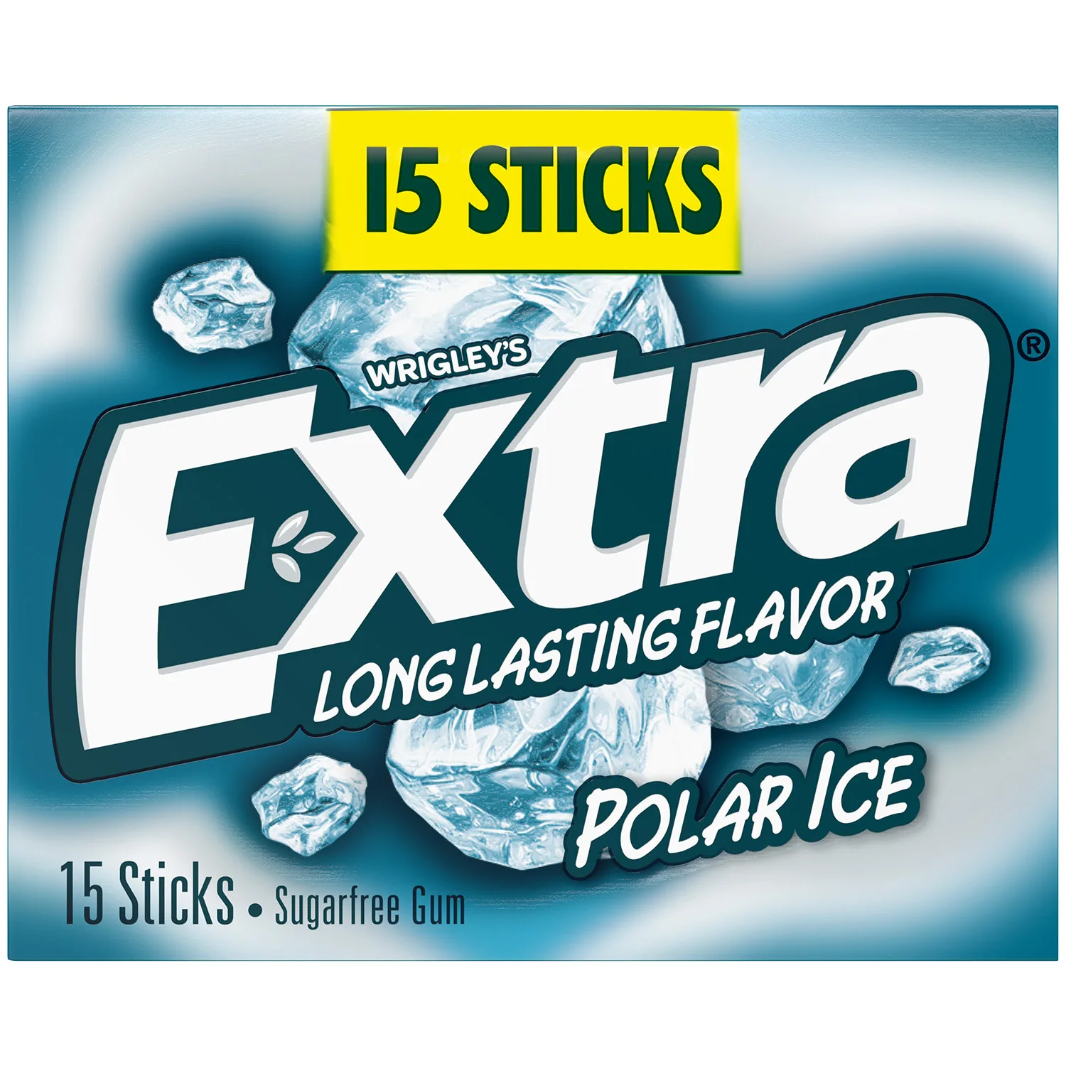 Extra Gum Polar Ice Sugar Free Chewing Gum, Single Pack - 15 Sticks