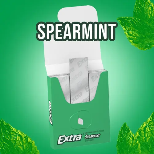 Extra Gum Spearmint Sugar Free Chewing Gum, Single Pack - 15 Pieces thumbnail 3