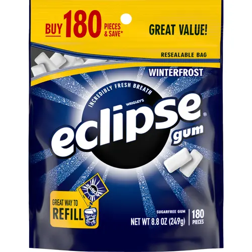 Eclipse Winterfrost Sugar Free Chewing Gum, Value Pack - 180 ct Bag thumbnail 2