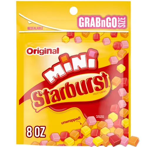 Starburst Mini Original Fruit Chews Summer Candy, Grab-N-Go - 8 oz Bag