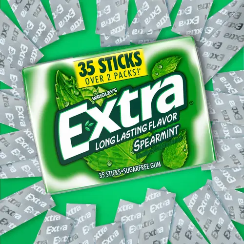 Extra Gum Spearmint Sugar Free Chewing Gum Pack - 35 ct thumbnail 2