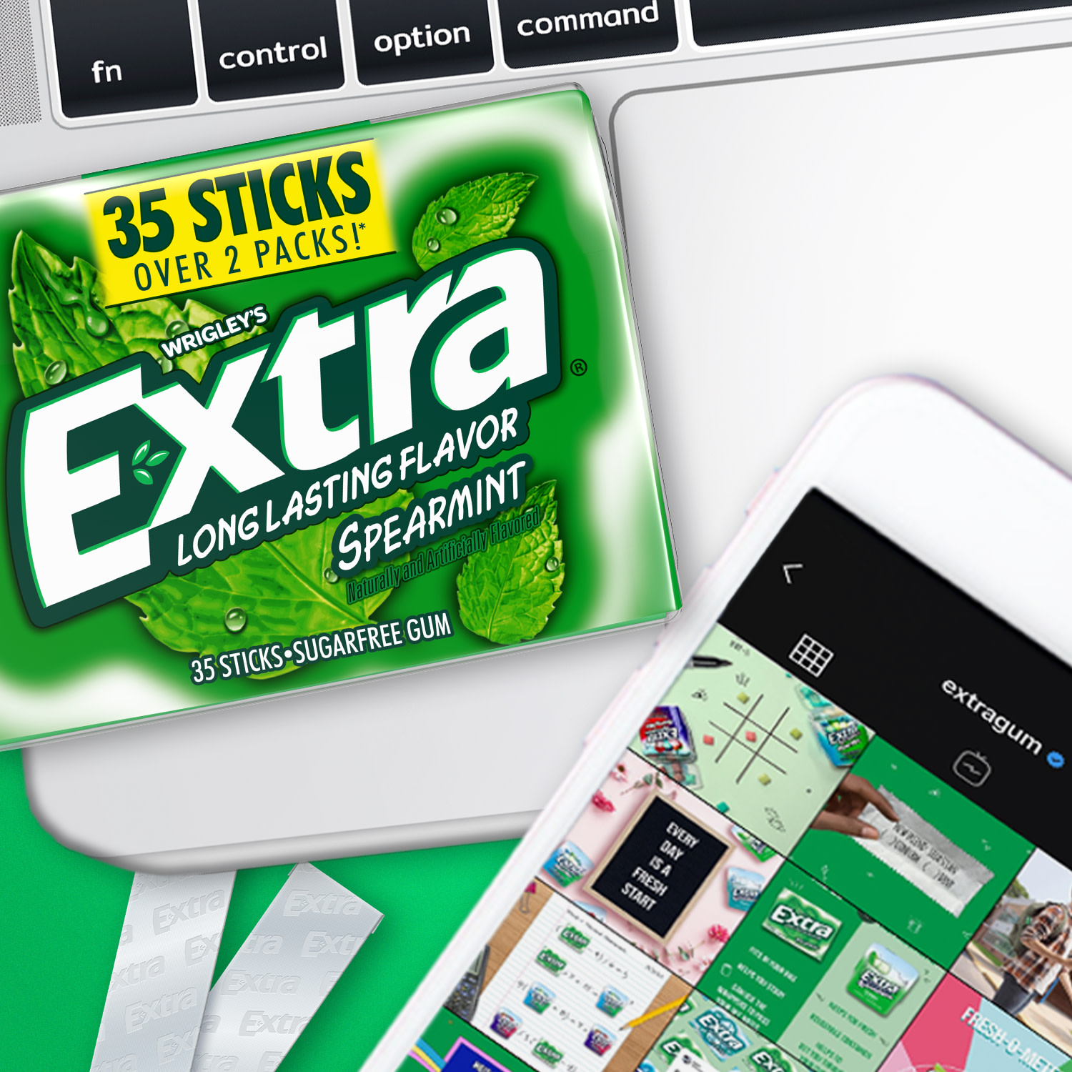 Extra Gum Spearmint Sugar Free Chewing Gum Pack - 35 ct thumbnail 4