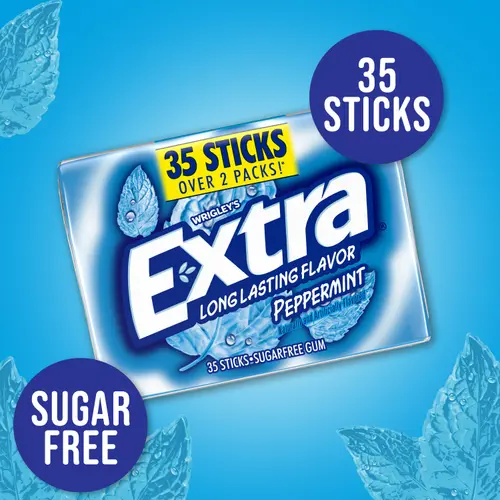 Extra Gum Peppermint Sugar Free Chewing Gum - 35 Stick Bulk Pack thumbnail 3