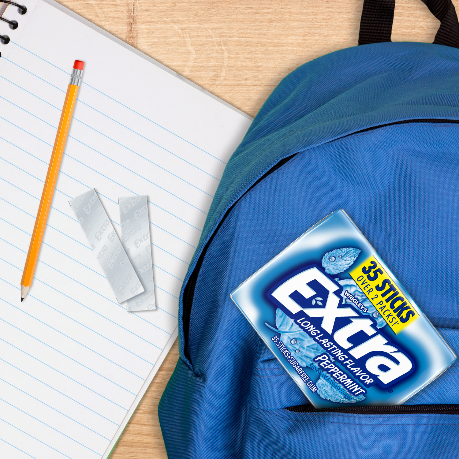 Extra Gum Peppermint Sugar Free Chewing Gum - 35 Stick Bulk Pack thumbnail 4