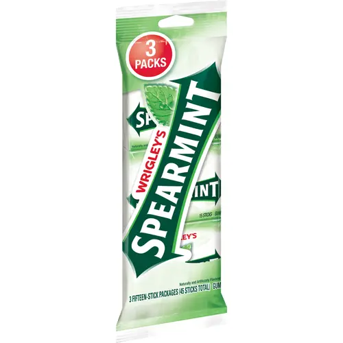 Wrigley's Spearmint Chewing Gum Bulk Pack - 15 Stick (Pack of 3, 45 Piece Count)