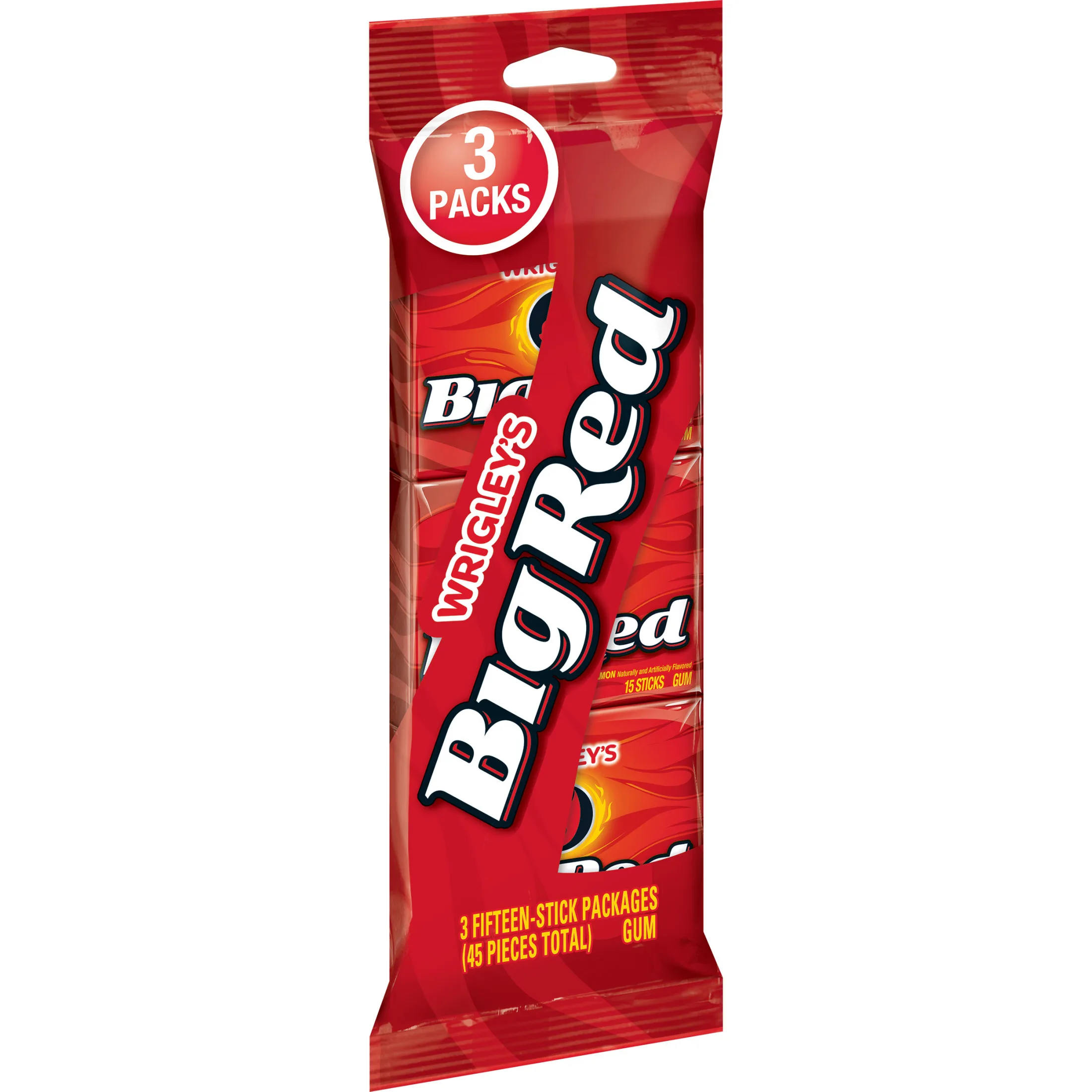 Wrigley's Big Red Cinnamon Chewing Gum Bulk - 15 Stick (Pack of 3)