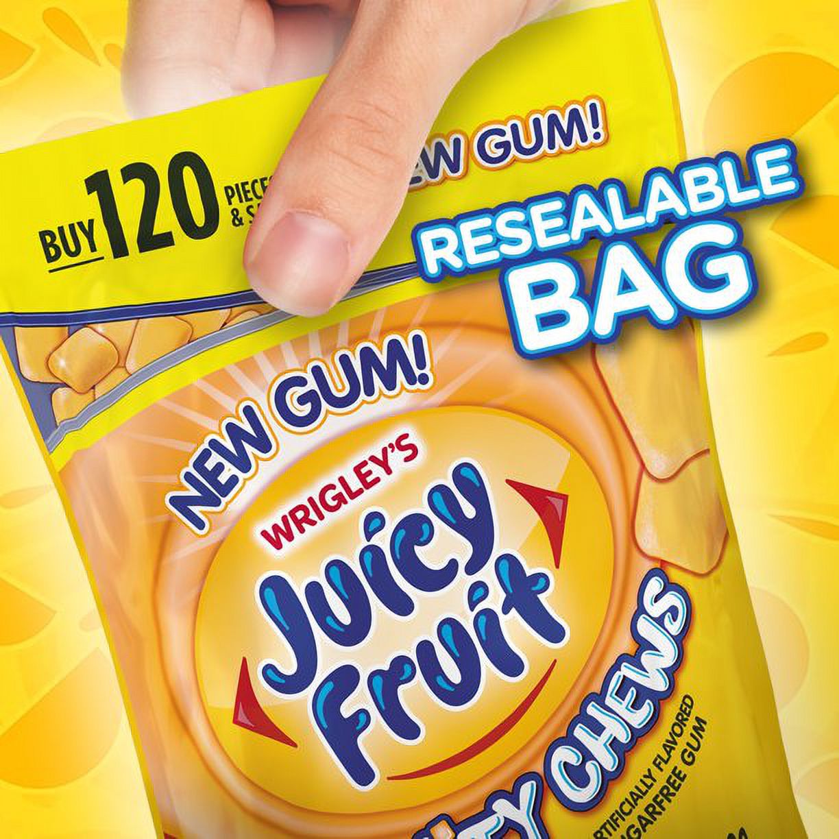 Juicy Fruit Chewing Gum, Value Pack - 120 Count Bulk Gum Bag thumbnail 3