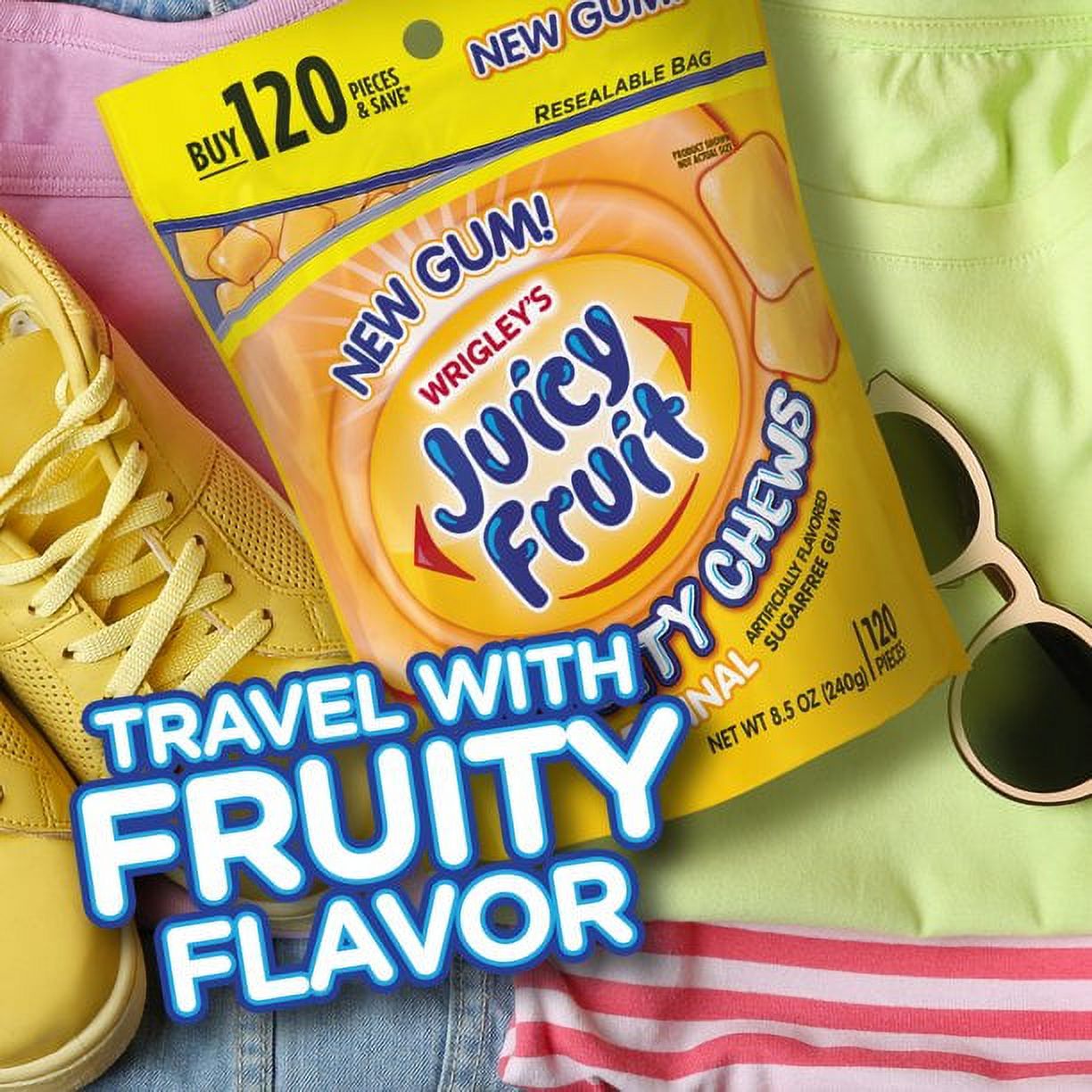 Juicy Fruit Chewing Gum, Value Pack - 120 Count Bulk Gum Bag thumbnail 4