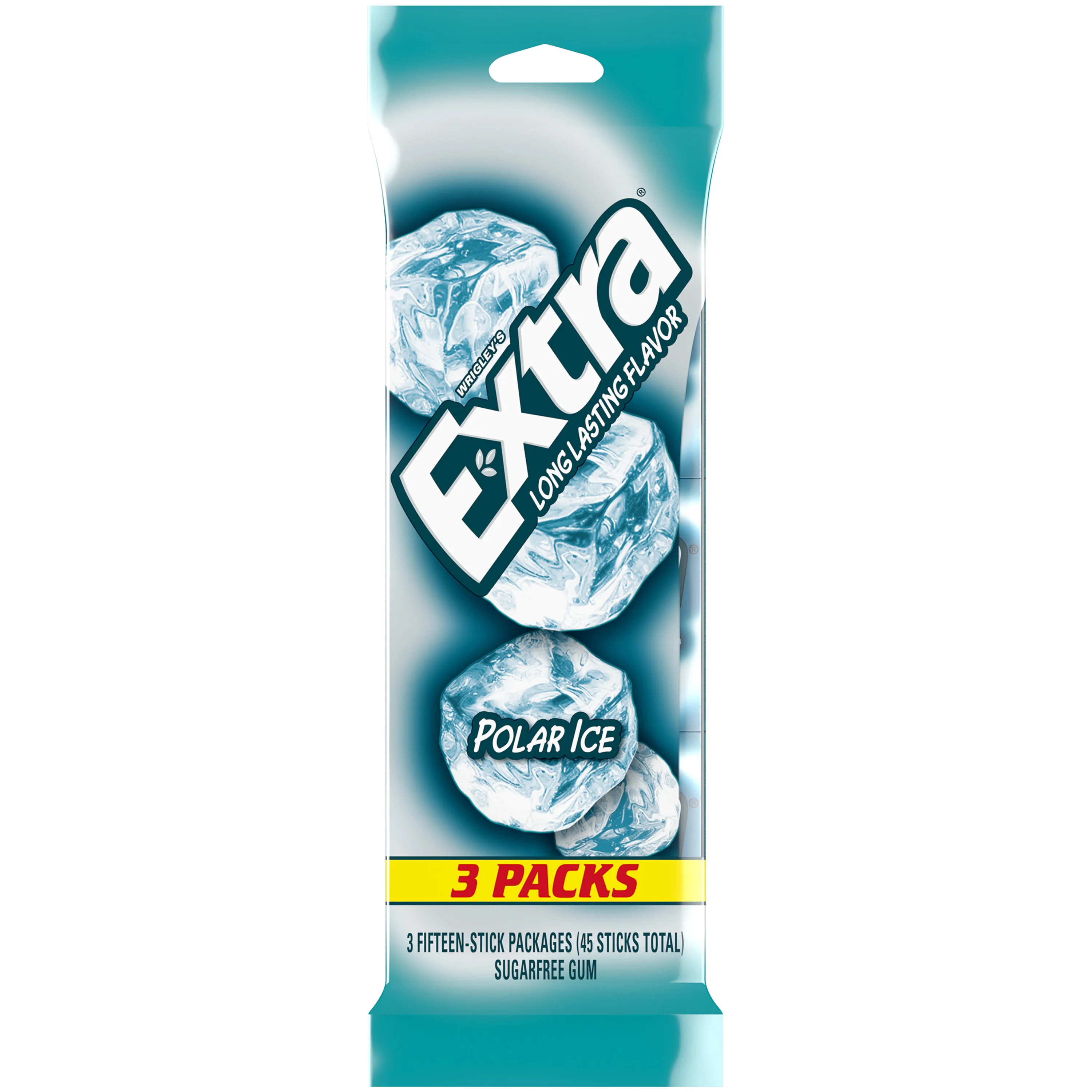 Extra Polar Ice Sugar Free Chewing Gum - 15 Ct (3 Pack)