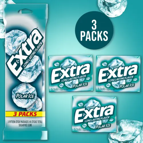 Extra Polar Ice Sugar Free Chewing Gum - 15 Ct (3 Pack) thumbnail 2