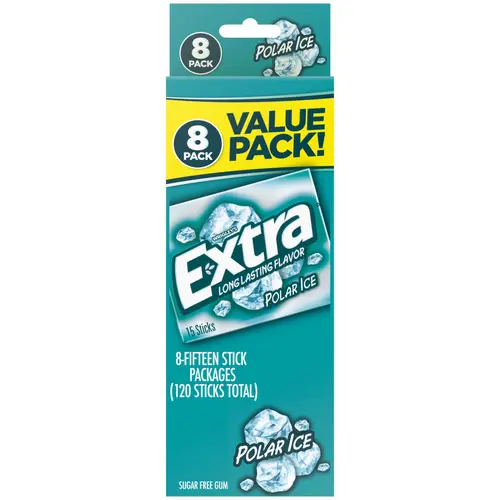 Extra Polar Ice Sugar Free Chewing Gum Bulk - 15 Count (8 Pack)