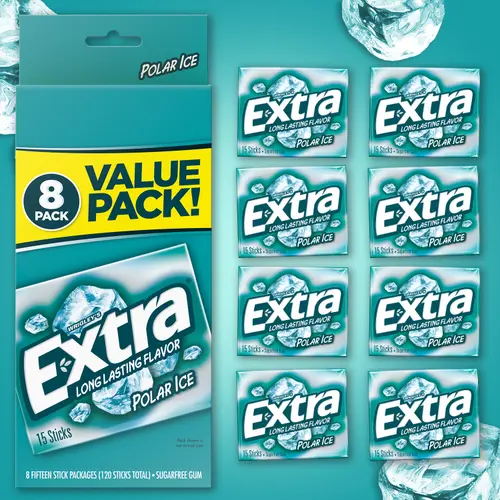 Extra Polar Ice Sugar Free Chewing Gum Bulk - 15 Count (8 Pack) thumbnail 2