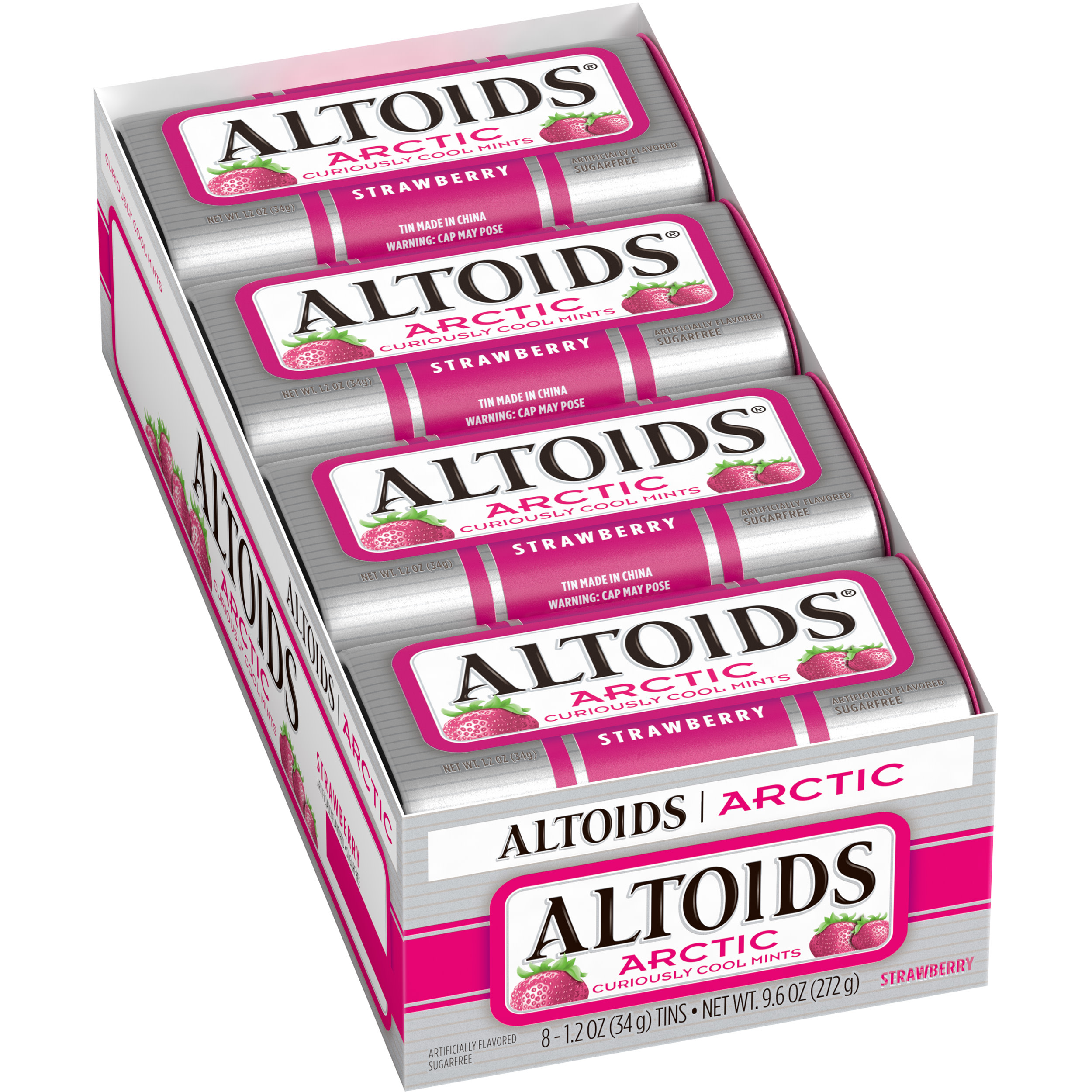 ALTOIDS Arctic Strawberry Sugar Free Breath Mints, 1.2 oz. (Pack of 8)