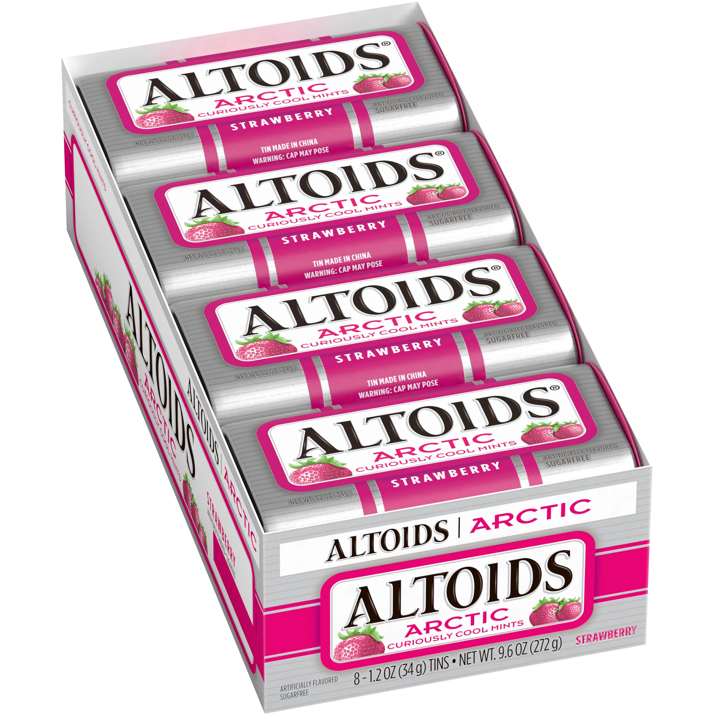 ALTOIDS Arctic Strawberry Sugar Free Breath Mints, 1.2 oz. (Pack of 8)