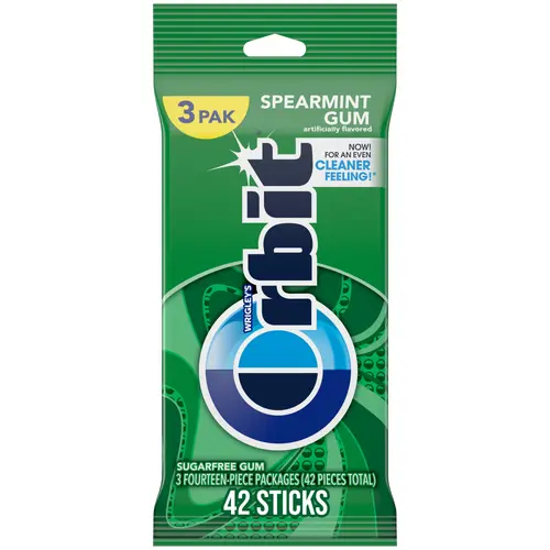 Orbit Spearmint Sugar Free Chewing Gum Travel Essentials - 3 Ct Pack
