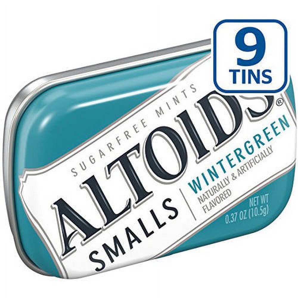 ALTOIDS Smalls Wintergreen Breath Mints Sugar Free Hard Candy Bulk, 0.37 oz Tin (Pack of 9) thumbnail 2