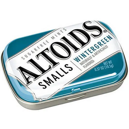 ALTOIDS Smalls Wintergreen Breath Mints Sugar Free Hard Candy Bulk, 0.37 oz Tin (Pack of 9) thumbnail 3