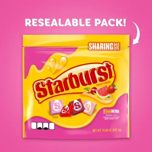 Starburst Favereds Fruit Chews Chewy Candy, Sharing Size - 15.6 oz Bag thumbnail 3