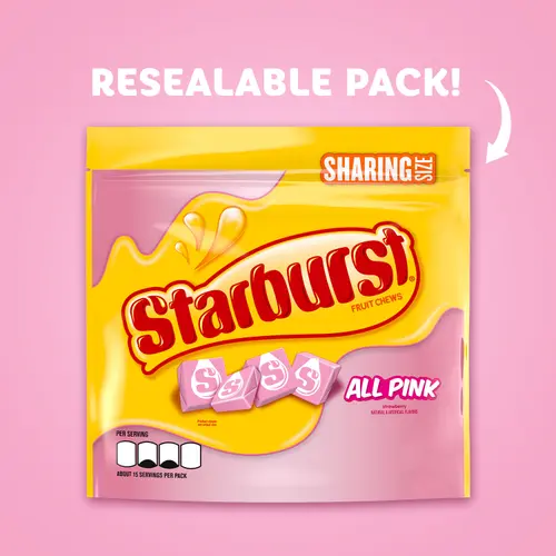 Starburst All Pink Fruit Chews Chewy Candy, Sharing Size - 15.6 oz Bag thumbnail 3