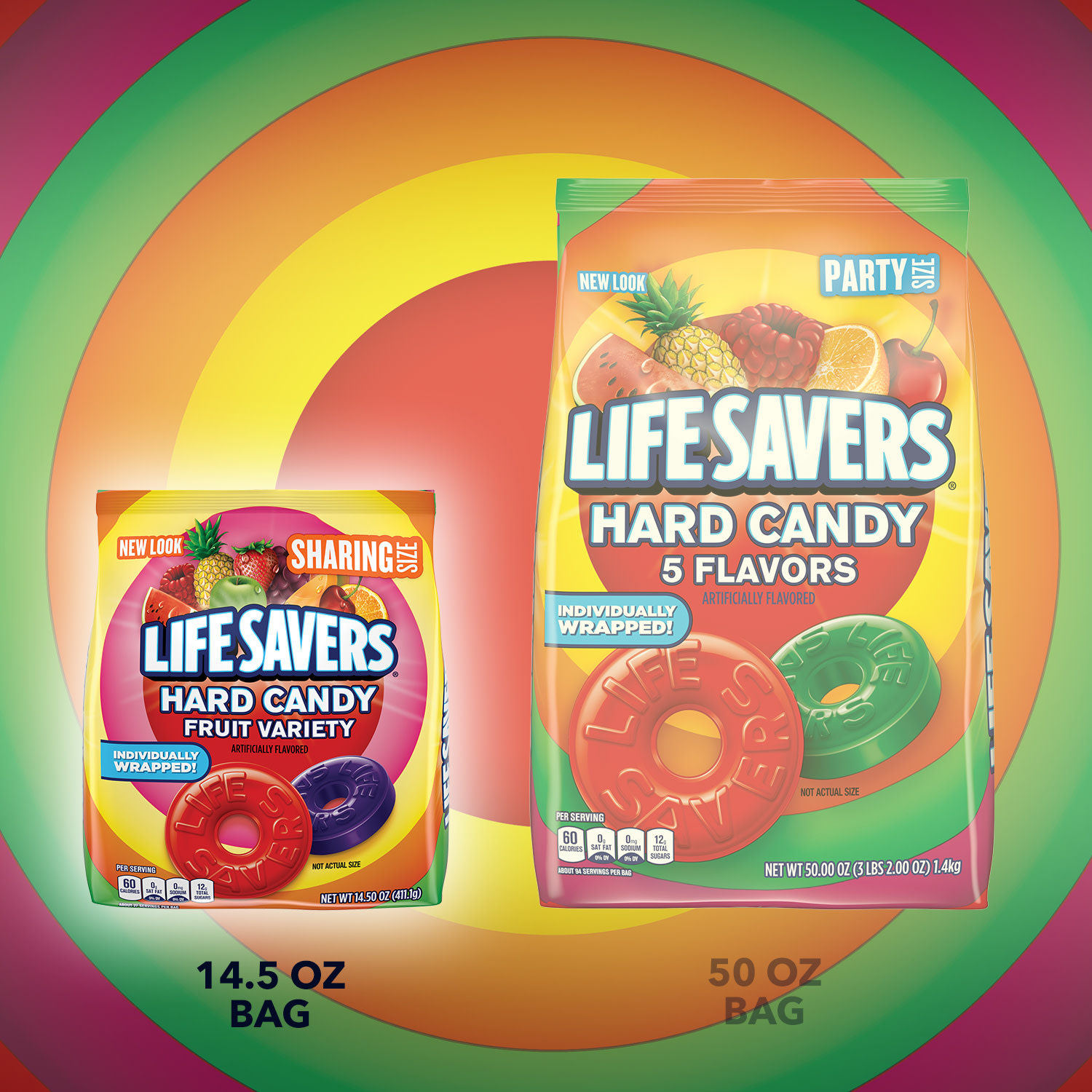 Life Savers Hard Candy Fruit Variety Candy Bag, Sharing Size, 14.5 oz, 108 Ct thumbnail 3