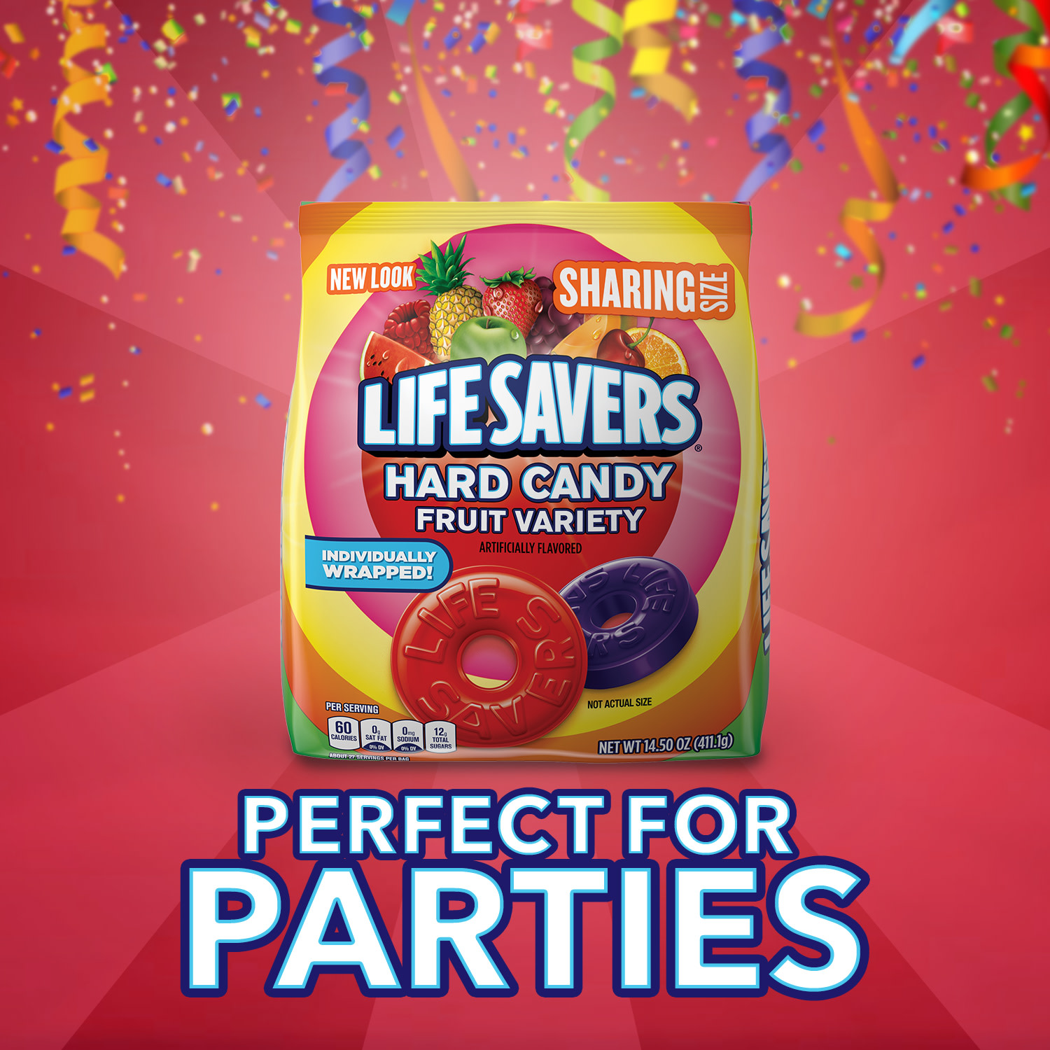 Life Savers Hard Candy Fruit Variety Candy Bag, Sharing Size, 14.5 oz, 108 Ct thumbnail 4