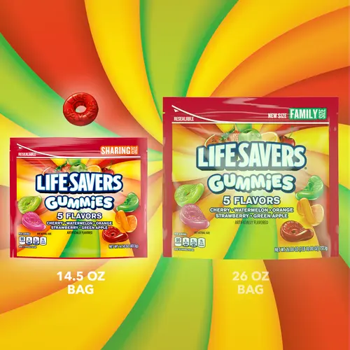 Life Savers 5 Flavors Summer Gummy Candy, Sharing Size - 14.5 oz Bag thumbnail 3
