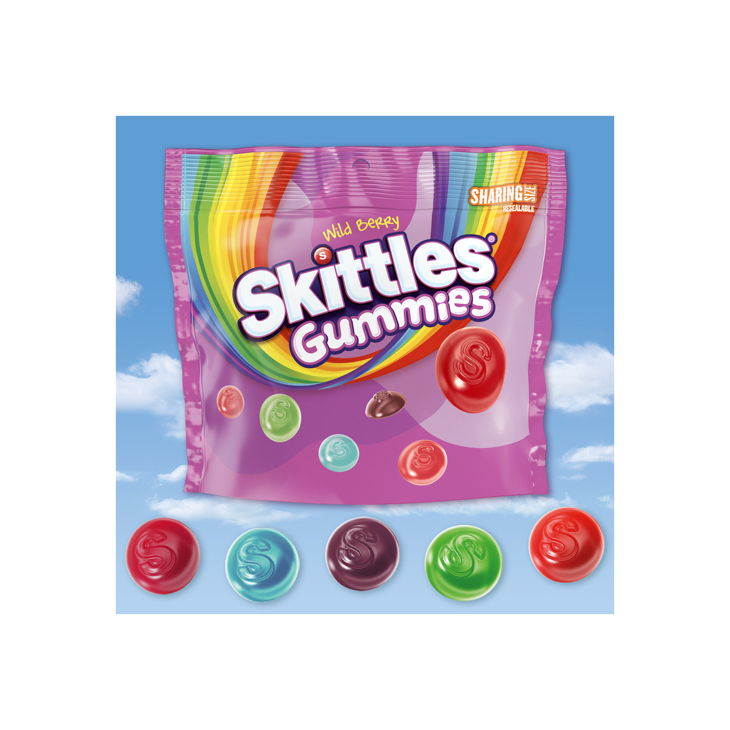 Skittles Gummies Wild Berry Gummy Candy, Sharing Size - 12 oz Resealable Bag thumbnail 2