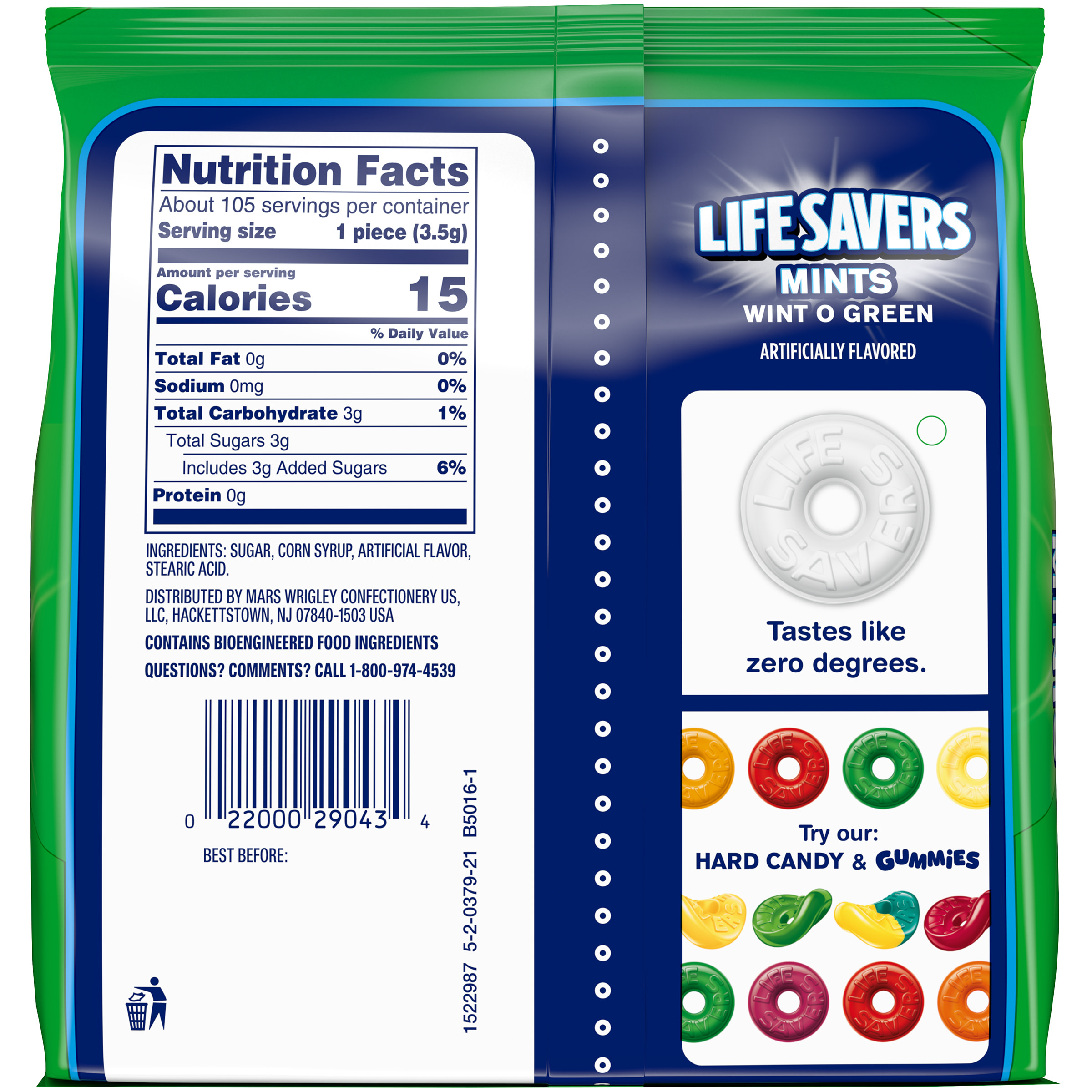 Life Savers Wint-O-Green Breath Mints Hard Candy, Sharing Size - 13 oz thumbnail 4