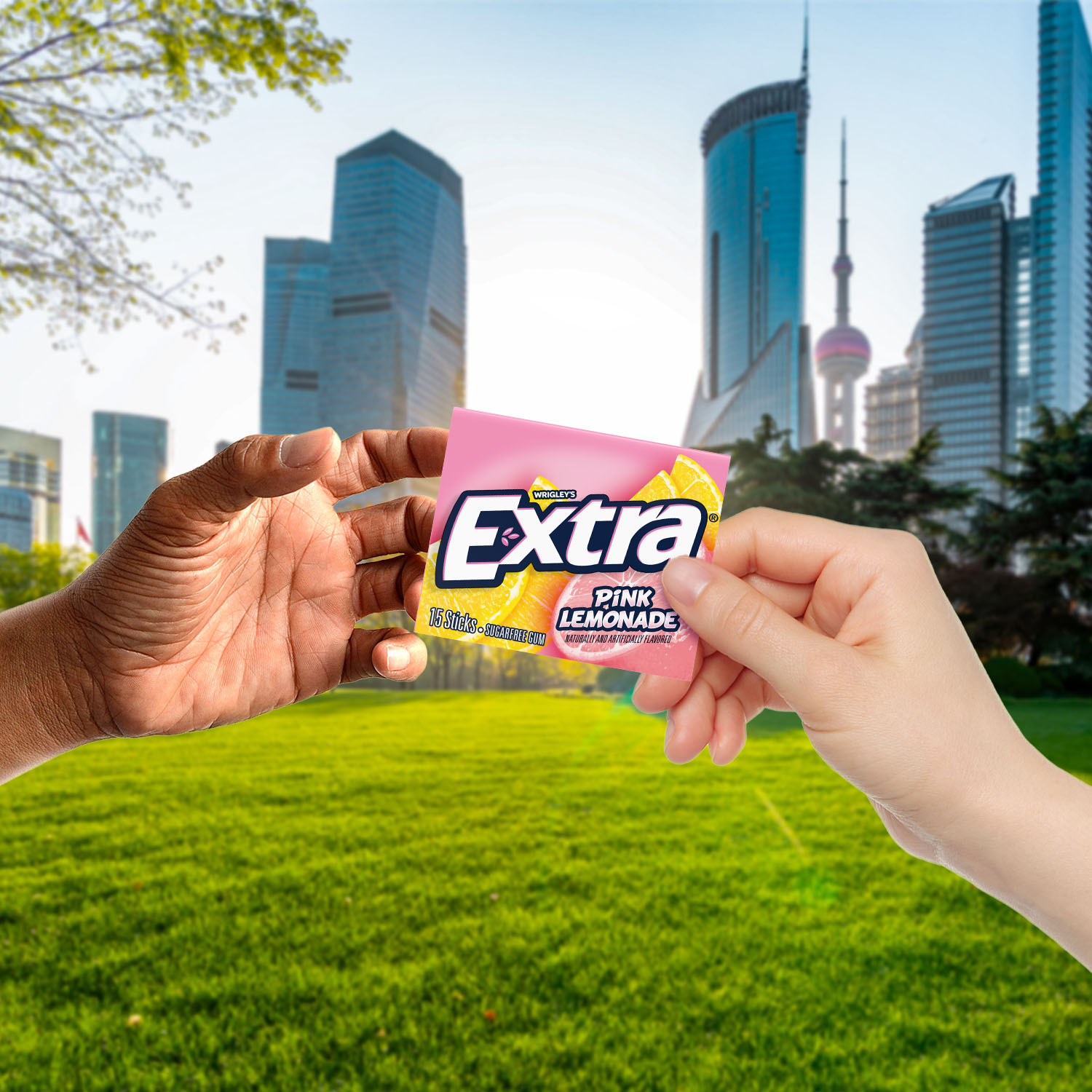 Extra Pink Lemonade Sugar Free Chewing Gum - 15 Sticks thumbnail 4
