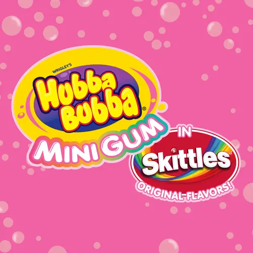Hubba Bubba Minis Skittles Flavored Bubble Gum - 120 Pieces Resealable Bag thumbnail 3