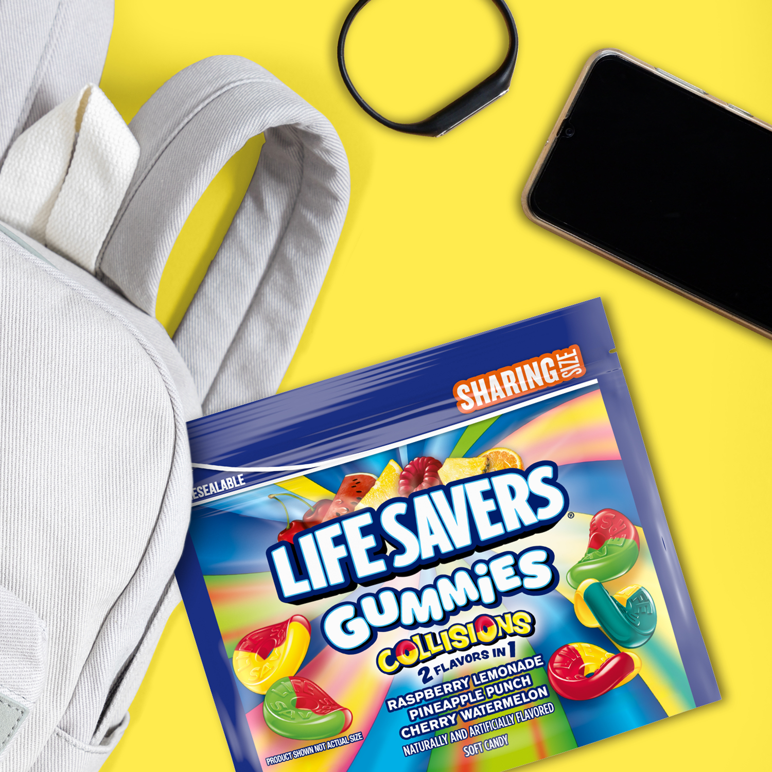 Life Savers Gummies Collisions Gummy Candy Fruit Mix, Sharing Size - 14.5oz Resealable Bag thumbnail 4