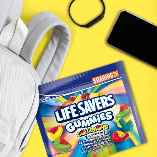 Life Savers Gummies Collisions Gummy Candy Fruit Mix, Sharing Size - 14.5oz Resealable Bag thumbnail 4
