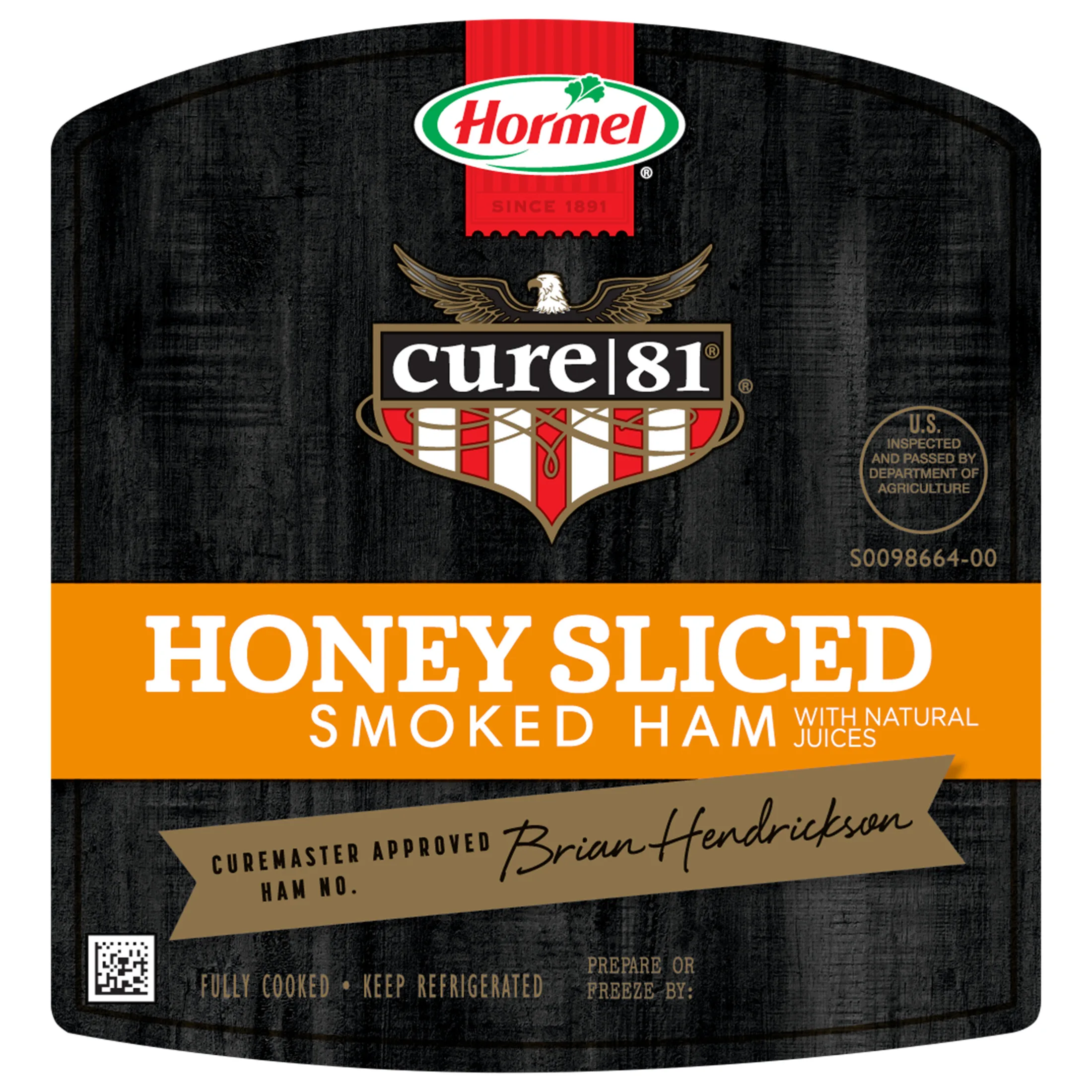 HORMEL CURE 81 Honey Cured Sliced Boneless Quarter Ham, Refrigerated, 1.5-3.0 lb Plastic Vacuum Pack