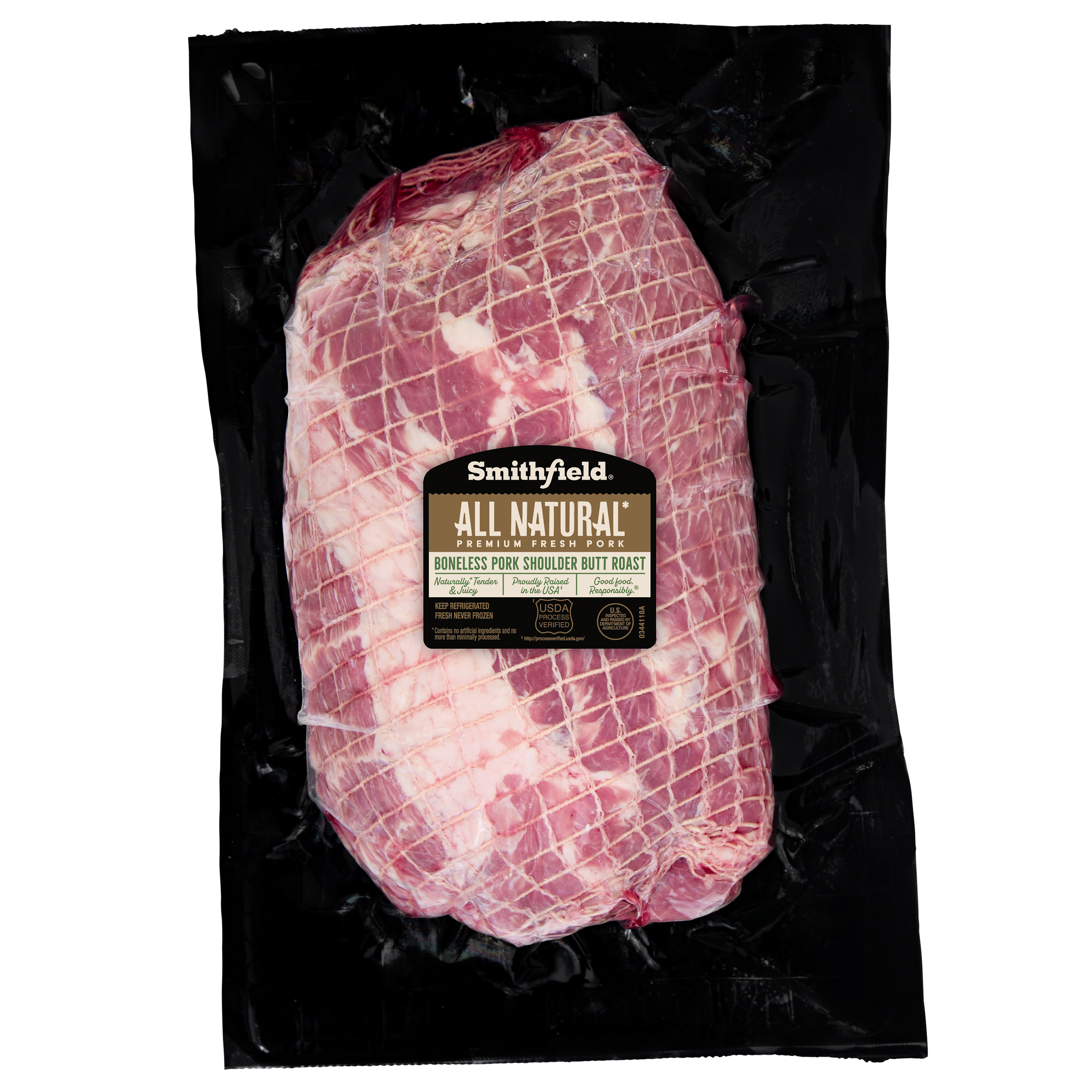 Smithfield All Natural Boneless Pork Shoulder Butt Roast, 2.4 - 5.0 lb