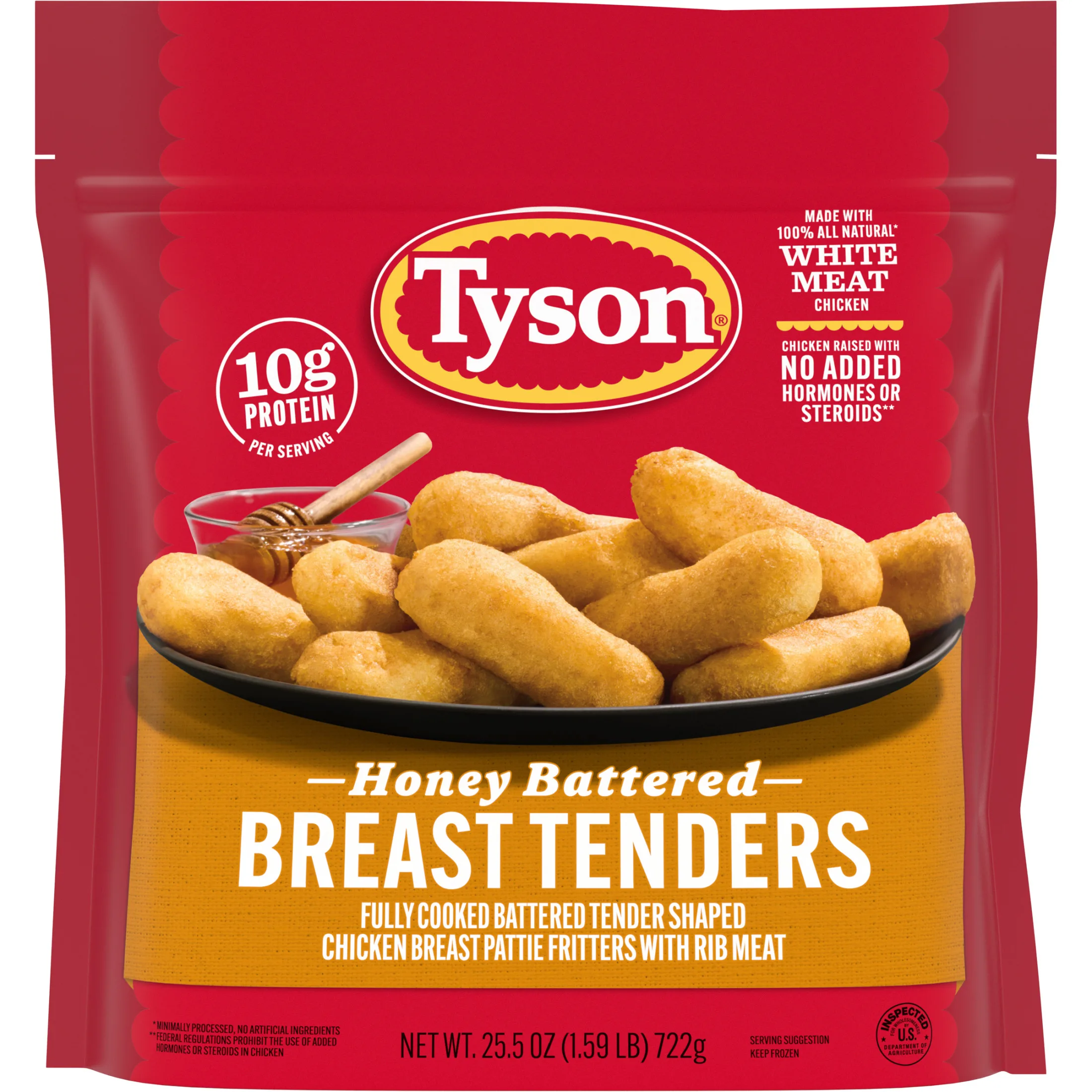 Tyson Honey Battered Breast Tenders, 25.5 oz (Frozen, Fully Cooked)
