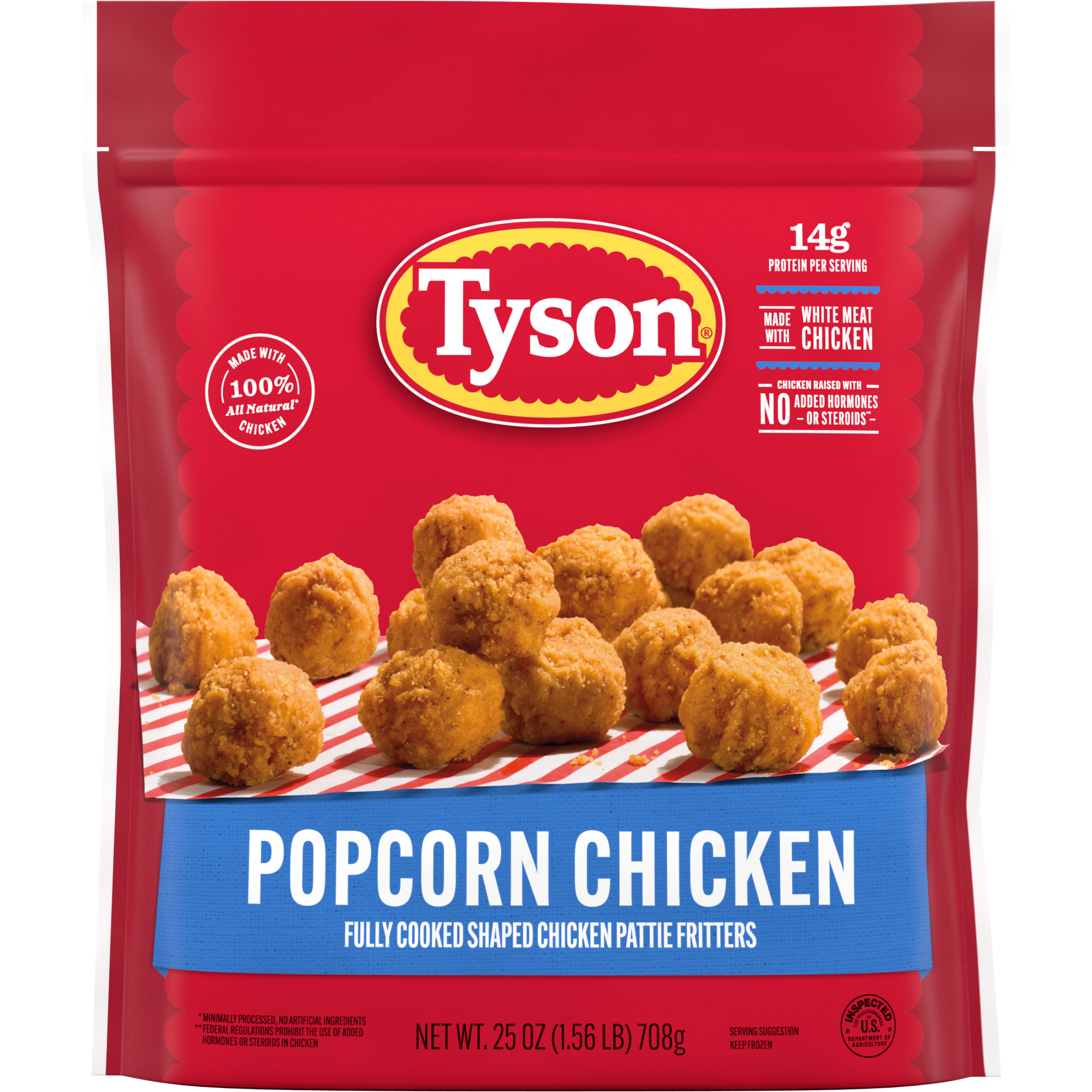 Tyson Popcorn Chicken, 25 oz (Frozen, Fully Cooked)