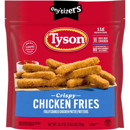 Tyson Any'tizers White Meat Crispy Chicken Fries, 26.5 oz (Frozen, Fully Cooked)