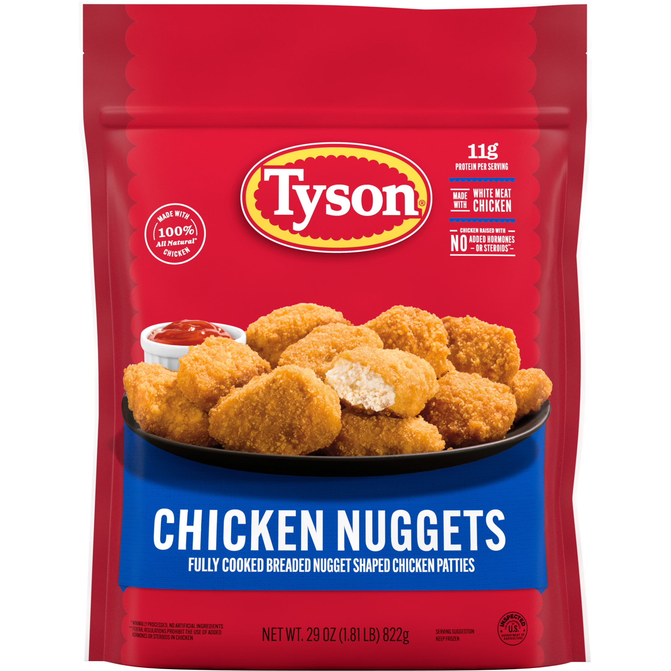Tyson White Meat Chicken Nuggets, 29 oz (Frozen, Fully Cooked)