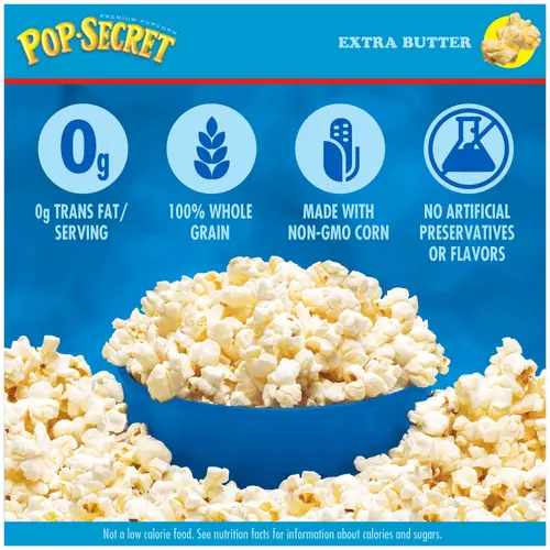 Pop Secret Microwave Popcorn, Extra Butter, 3.2 Oz, 12 Ct thumbnail 2