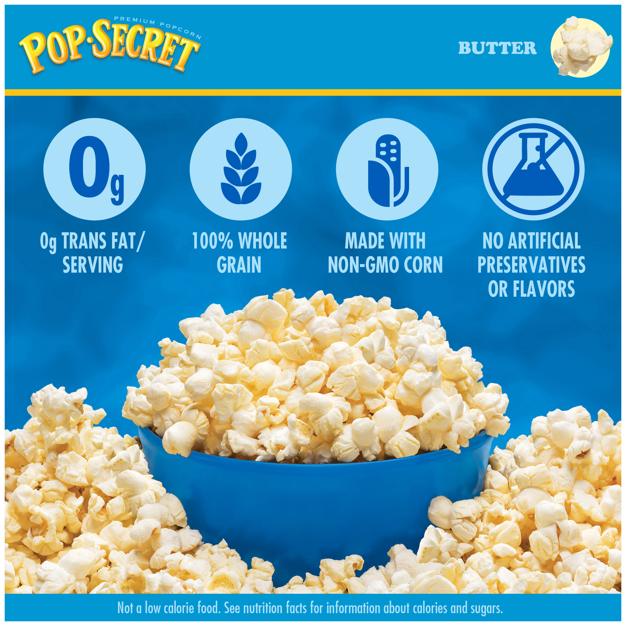 Pop Secret Microwave Popcorn, Butter Flavor, 3.2 oz Sharing Bags, 12 Ct thumbnail 2