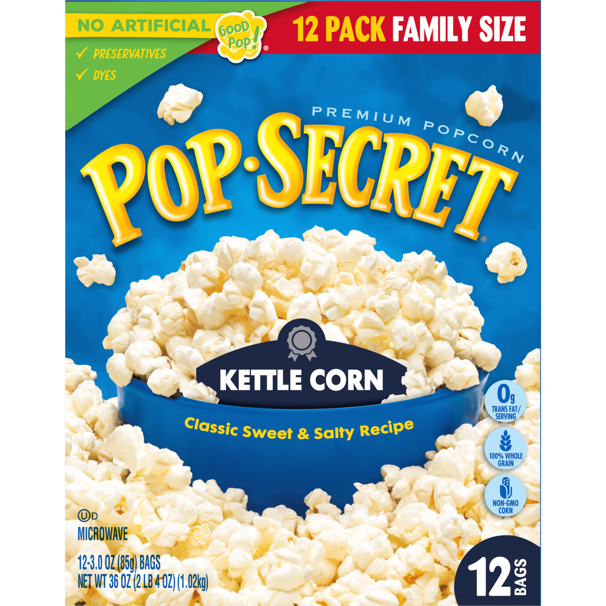 Pop Secret Popcorn, Kettle Corn Microwave Popcorn, 3 oz Sharing Bags, 12 Ct thumbnail 4