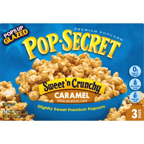Pop Secret Popcorn, Sweet 'n Crunchy Caramel Microwave Popcorn, 2.64 oz Bags, 3 Ct thumbnail 4